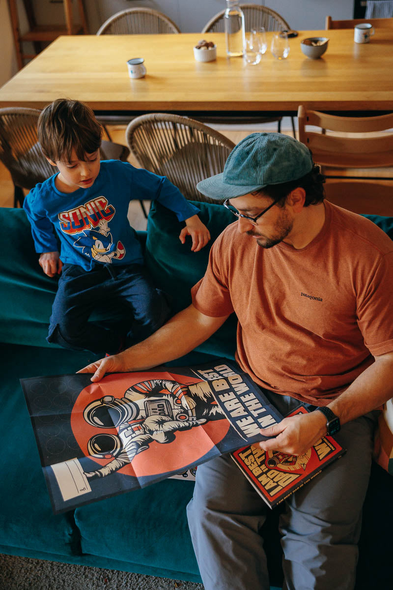 Epic Dad Achievement Poster + Sticker Pack bundle