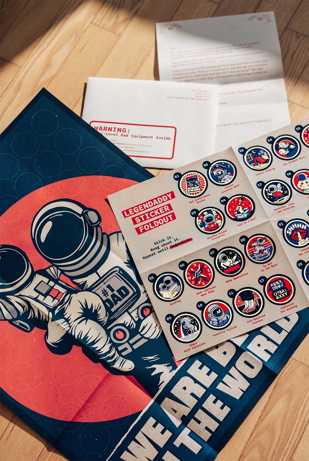 Epic Dad Achievement Poster + Sticker Pack bundle