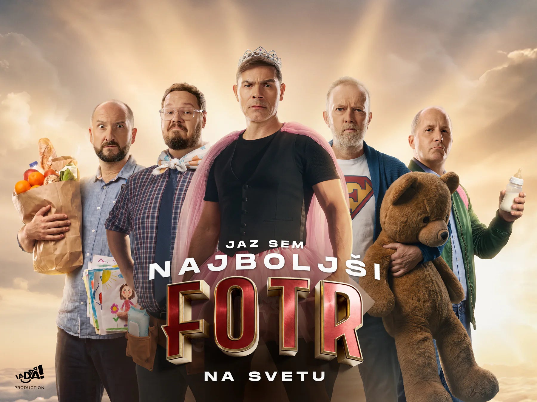 Peterica fotrov v superjunaških kostumih, predstava Jaz sem najboljši fotr